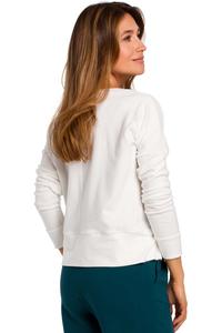 Ecru Sweatshirt with decorative slits