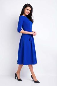 Blue Midi Formal Dress with Wide Bottom