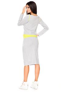 Light Grey and Lime Fitted Sport Style Skirt