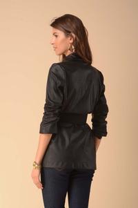 Plain Black Leather Shirt