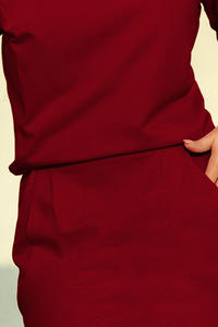 Burgundy Dress for Everyday with a Neckline on the Back