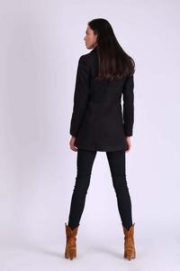 Black Short Double-breasted Wool Coat