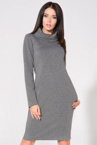Grey Casual Tourtleneck Dress
