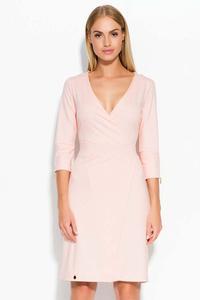Powder Pink Deep V-Neckline Dress