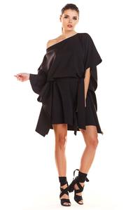 Black Kimono Dress with Belt