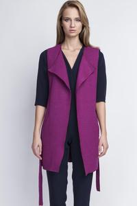Purple Sleeveless Vest Jacket with Belt