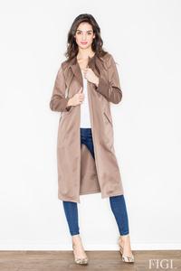 Brown Elegant Trench Coat with Self Tie Belt