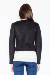 Black Suede Imitation Short Ladies Blazer