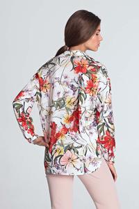 Ecru Floral Pattern Long Sleeved Shirt