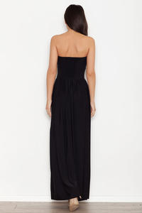 Black Bandeau Maxi Dress with Side Slit