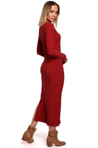 Classic Maxi Dress with a Slit (Brick Red)