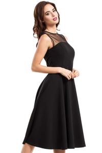 Black Evening Dress with Transparent Neckline