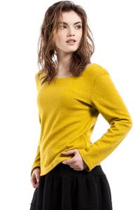 Yellow Scoop Neckline Long Sleeved Blouse