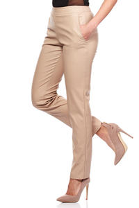 Beige Ultra Sleek Chic Straight Pants