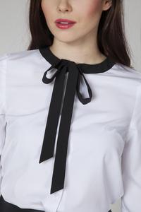 White Retro Style Shirt with Bow