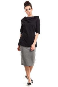 Black Long Hooded Blouse
