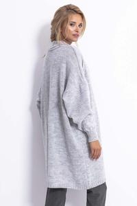 Long, unbuttoned sweater for women - Gray