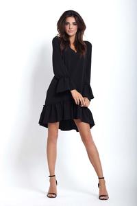 Black Women Airy Dress With Frills