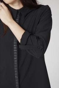 Black Classic Long Sleeves Decorative Shirt