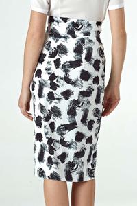 Patterned Pencil Skirt with High Waist