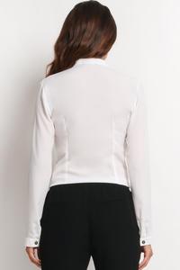 Ecru Elegant Office Style Shirt with Buttons