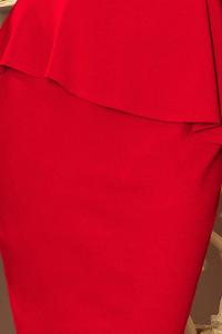 Raspberry Red Peplum Dress Asymmetrical Cut