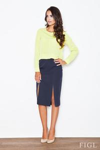 Blue Bussiness Style Pencil Skirt