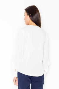 Ecru Long Sleeves Blouse with a Frill