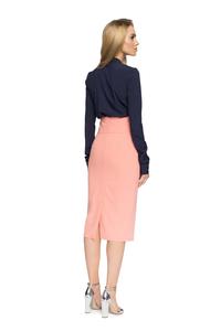 Salmon Midi Pencil Skirt High Waist