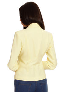 Long Lapels Yellow Coat with Single Button Fastening