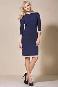 Navy Blue Corporate Look Chic Dress