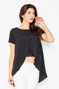 Black Long Unique Style Blouse