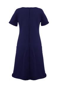 Dark Blue Sport Style Dress with Pockets