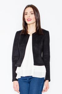 Black Suede Imitation Short Ladies Blazer