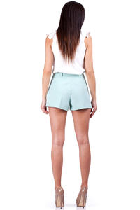 Mint Shorts with Loops and Hip Pockets