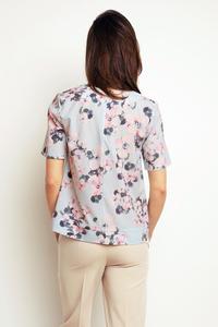 Floral Short Sleeves Top with a Frill