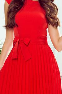 Red Cocktail Pleated Dress