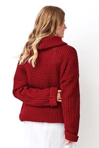Burgundy Oversize Turtleneck Sweater