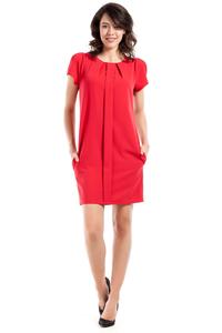 Red Simple Style Short Sleeves Dress