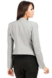 Gray Unique Collar Women Blazer Jacket
