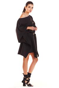 Black Kimono Dress with Belt