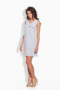 Grey Sporty Casual Style Dress With Pocket