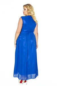 Blue V-Neckline Evening Maxi Dress PLUS SIZE