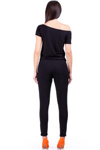 Black Off-shoulder and Long Legged Jumpsuit