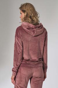 Pink Velveteen Hooded Sport Blouse