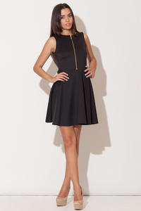 Black Light Hearted Sleeveless Flare Date Dress