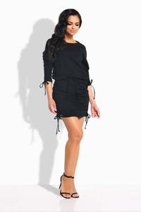 Black Drawstring Sport Style Dress