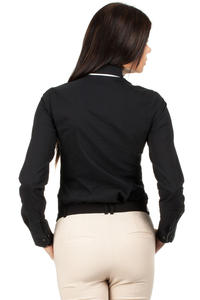 Black Dapple Collar Office Shirt