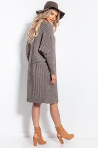 Ribbed Long Cardigan without Closure (Latte)