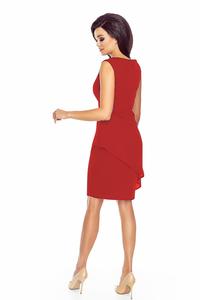 Red Elegant Chiffon Peplum Coctail Dress